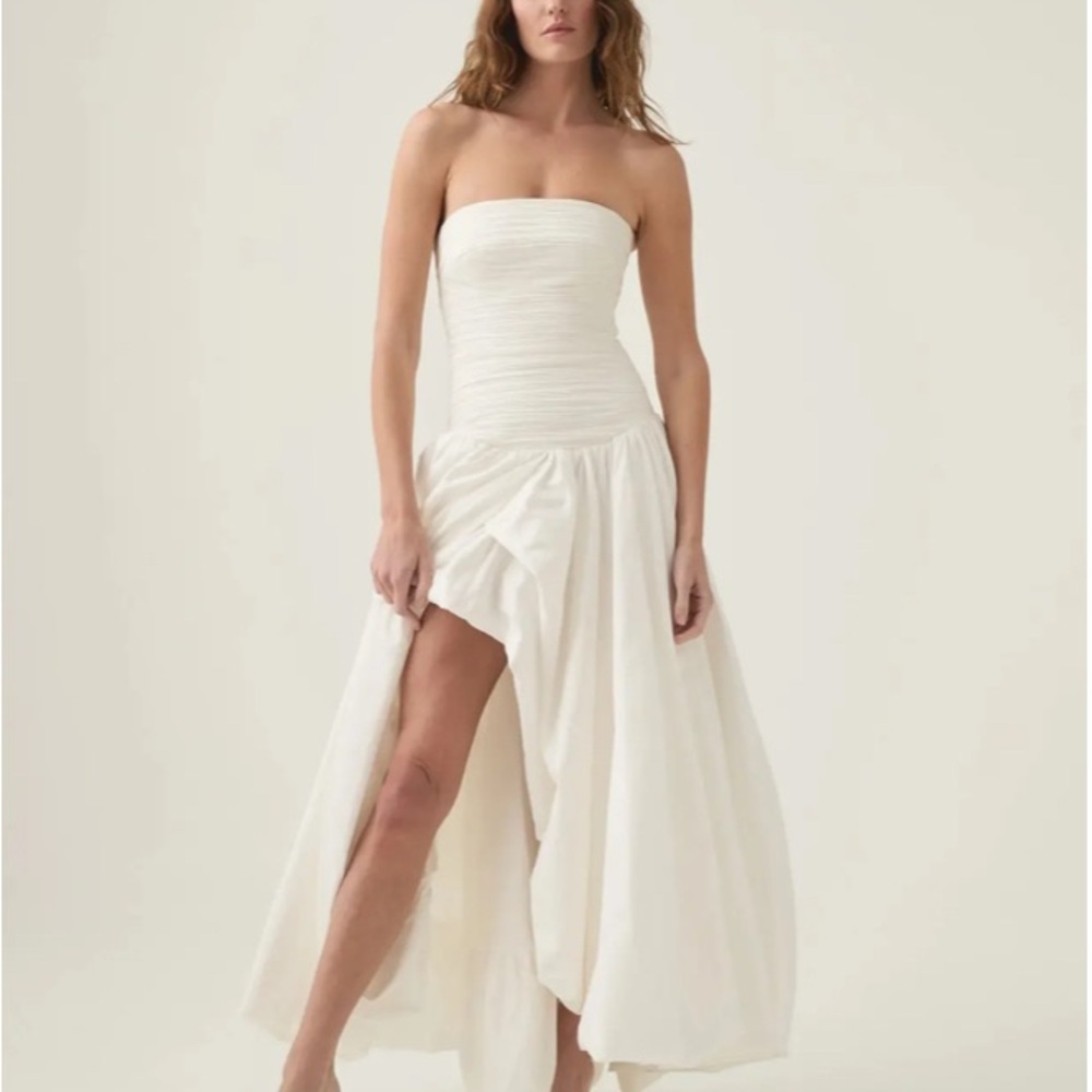 Aje Strapless White Dress